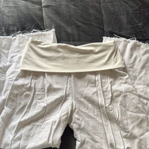 SHEIN White High-Waisted Trousers